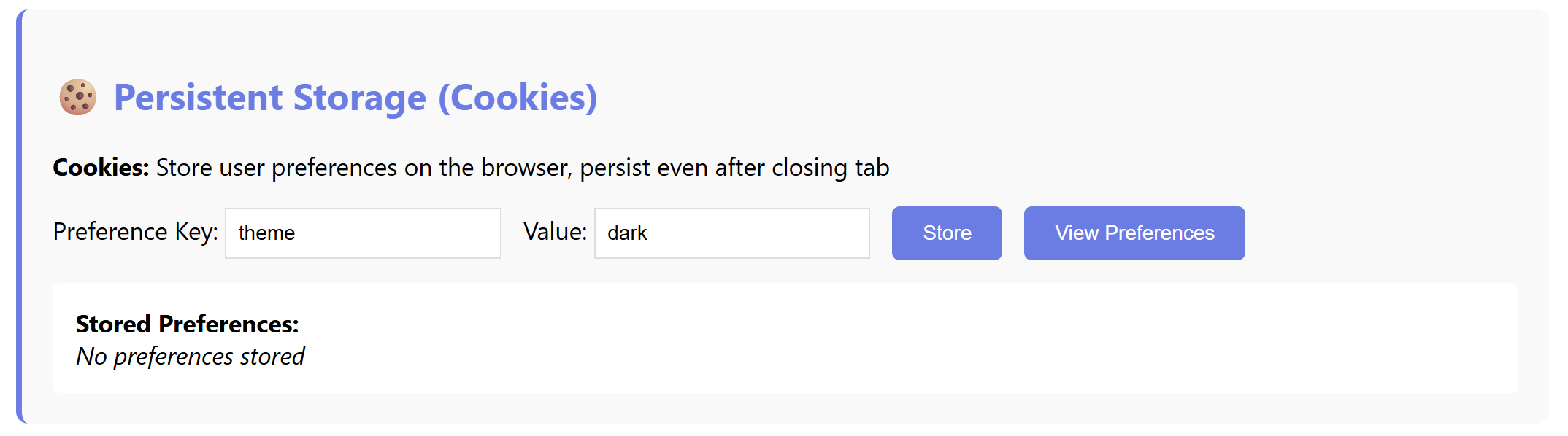 Cookie preference form