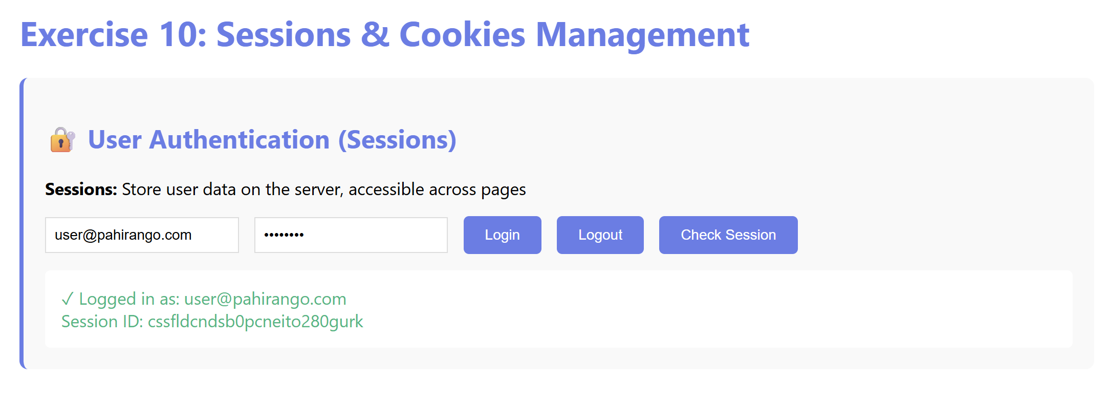PHP session login